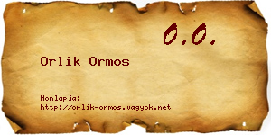 Orlik Ormos névjegykártya